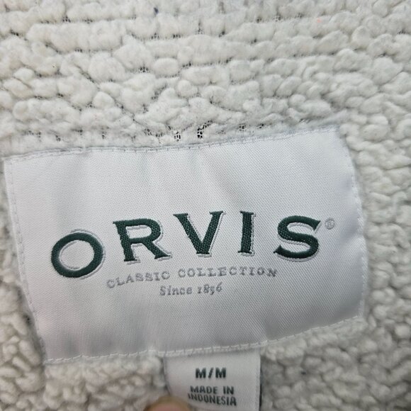 Orvis Men's 1/4 Zip Fleece Lined Men's Medium Pullover Sweater Jumper - Picture 7 of 8